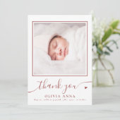 Boho 自然Scriptベビーエレガントシャワー写真 サンキューカード (スタンド正面)