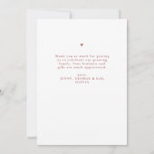 Boho 自然Scriptベビーエレガントシャワー写真 サンキューカード (裏面)