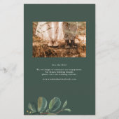 Boho 葉Botanical White Photo Save the Date (裏面)