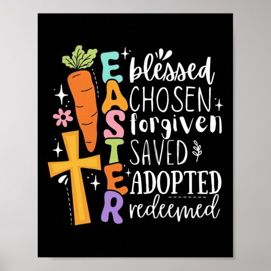 Boho 賛美 Forgiven Easter Christian春Cros ポスター (正面)