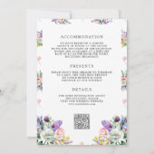 Boho〔雄ジカの〕枝角ワイルドフラワーすべて一つのQRコード結婚の 招待状 (裏面)