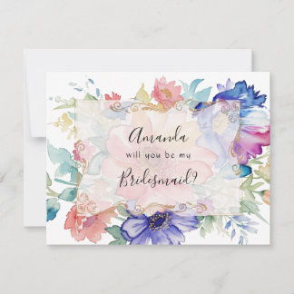 Boho 鮮やか Flowers Proposal Card