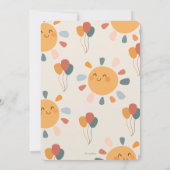 Boho 1歳の誕生日おめでとうパーティー "太陽の1周" 招待状 (裏面)