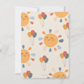 Boho 1歳の誕生日パーティー 初めての太陽一周記念 招待状 (裏面)