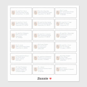 Boho 18個人名住所結婚のゲスト シール