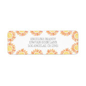 Boho 1st誕生日パーティーサンシャインウォーターカラー ラベル (正面)