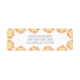 Boho 1st誕生日パーティーサンシャインウォーターカラー ラベル