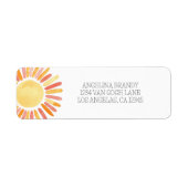 Boho 1st誕生日パーティーサンシャインウォーターカラー ラベル (正面)