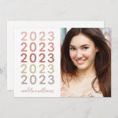 Boho 2023写真卒業フラットアナウンスメントカード 案内状 (正面/裏面)