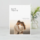 Boho 4モダンフォトコラージュ結婚式の日付を保存 招待状 (スタンド正面)