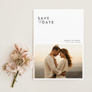 Boho 4モダンフォトコラージュ結婚式の日付を保存 招待状