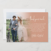 Boho 6 Photo Script Terracotta'結婚s Thank You カード (正面)