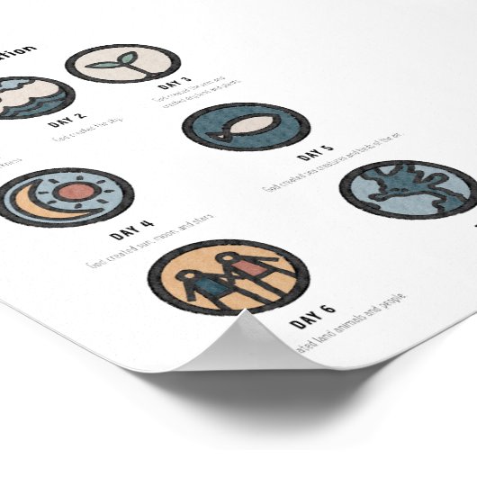 Boho 7創造日ポスター ポスター (角)