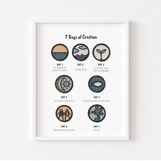 Boho 7創造日ポスター ポスター