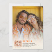 Boho 70sレトロカラフルGroovyフレー結婚ム 招待状 (裏面)