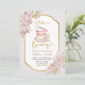 Boho aベビーが醸造用ベビーシャワー招待状 招待状 (スタンド正面)