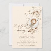 Boho A Baby Is Brewing Baby Shower  招待状 (正面)