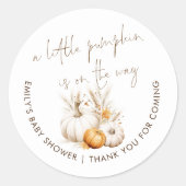 Boho A Little Pumpkinが赤ちゃんシャワー感謝していを途中 ラウンドシール (正面)
