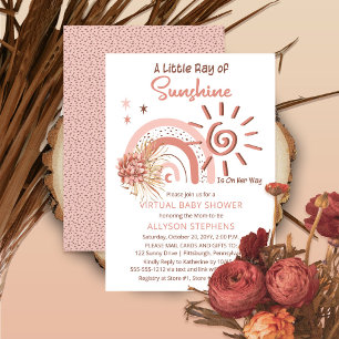 Boho A Little Ray of Sunshineバーチャルシャワー 招待状