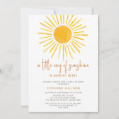 Boho A Little Ray of Sunshine Baby Shower 招待状 (正面)