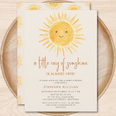 Boho A Little Ray of Sunshine Baby Shower 招待状