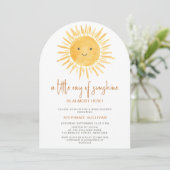 Boho A Little Ray of Sunshine Baby Shower Arch 招待状 (スタンド正面)