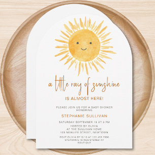 Boho A Little Ray of Sunshine Baby Shower Arch 招待状