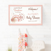 Boho A Little Ray of Sunshine Girl赤ちゃんシャワー禁止 横断幕 (インサイチュ)