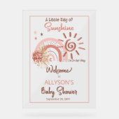 Boho A Little Ray of Sunshine Girl Baby Shower アクリルサイン (正面)