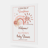 Boho A Little Ray of Sunshine Girl Baby Shower アクリルサイン (傾斜)