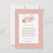 Boho A Little Ray of Sunshine Girl Baby Shower サンキューカード (裏面)