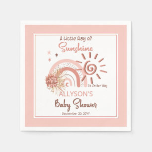 Boho A Little Ray of Sunshine Girl Baby Shower スタンダードカクテルナプキン