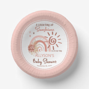 Boho A Little Ray of Sunshine Girl Baby Shower ペーパーボウル