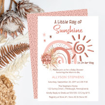 Boho A Little Ray of Sunshine Girl Baby Shower