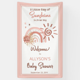 Boho A Little Ray of Sunshine Girl Baby Shower 横断幕