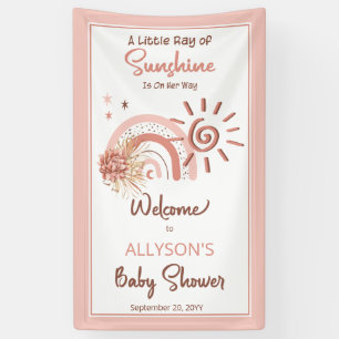 Boho A Little Ray of Sunshine Girl Baby Shower 横断幕