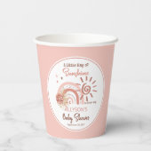 Boho A Little Ray of Sunshine Girl Baby Shower 紙コップ (裏面)