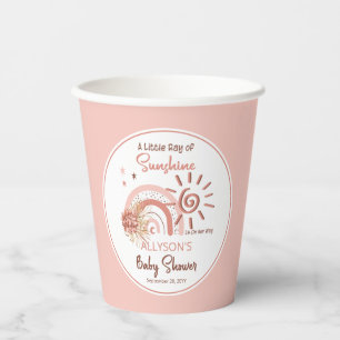 Boho A Little Ray of Sunshine Girl Baby Shower 紙コップ