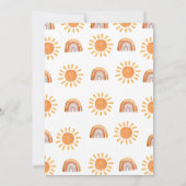 Boho A Little Ray of Sunshine Rainbow Baby Shower 招待状 (裏面)