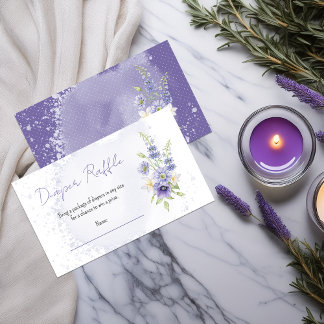 Boho A Little Wildflower Baby Shower Diaper Raffle エンクロージャーカード