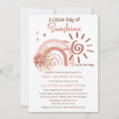 Boho A Ray of Sunshine Girl Baby Shower by Mail 招待状 (正面)