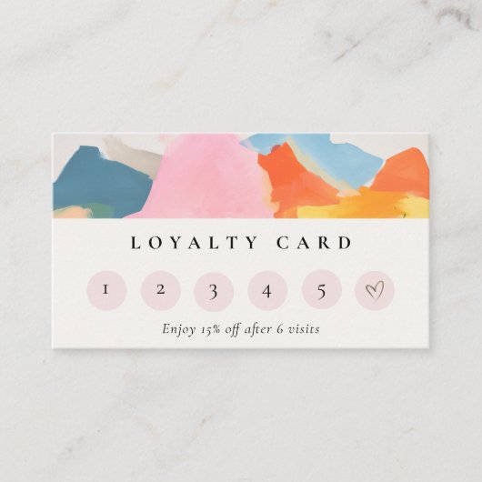 Boho Abstarct Moutain Landscape 6 Punch Loyalty 名刺 (正面)