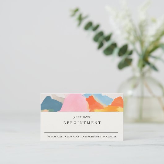 Boho Abstarct Moutain Landscape Appointment 名刺 (スタンド正面)