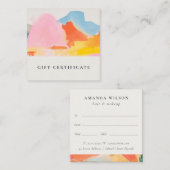 Boho Abstarct Moutain Landscape Gift Certificate スクエア名刺 (正面/裏面)