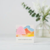 Boho Abstarct Moutain Landscape Gift Certificate スクエア名刺 (スタンド正面)