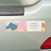 Boho Abstarct Moutain Landscape Pink Blue Orange バンパーステッカー (車上)