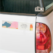 Boho Abstarct Moutain Landscape Pink Blue Orange バンパーステッカー (トラック上)