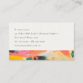 Boho Abstarct Moutain Landscape Pink Blue Orange 名刺 (裏面)