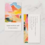 Boho Abstarct Moutain Landscape Pink Blue Orange 名刺 (正面/裏面)