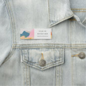 Boho Abstarct Moutain Landscape Pink Blue Orange 名札 (インサイチュ)